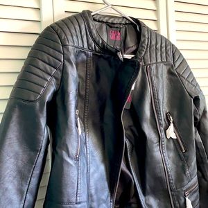 NWT Olivia Miller Black Pleather Moto Jacket